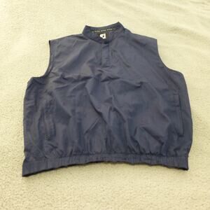 Footjoy FJ Jacket Mens XL Vest Golf Blue Sleeveless Windbreaker Mock Neck